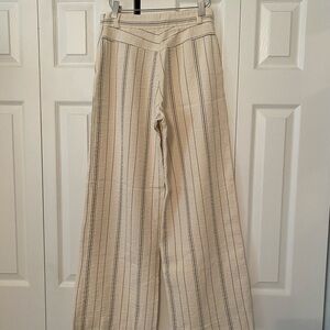 See by Chloé Cream Wide Leg Striped Pants